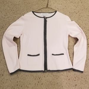 Casual Corner pink zip-up sweater